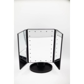 KC Republic Tabletop Mount Trifold Lighted Vanity Mirror with 22 LED Lights, Touch Screen