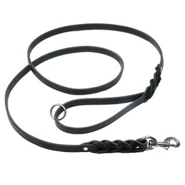 REDLINE K-9 Braided Latigo Leather 1/2-Inch Dog Leashes (1/2-Inch x 3-Feet) with Stainless Steel Hardware