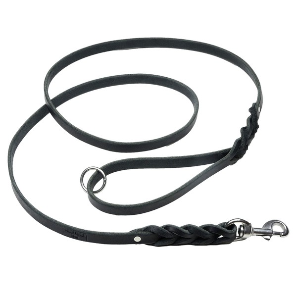 REDLINE K-9 Braided Latigo Leather 1/2-Inch Dog Leashes (1/2-Inch x