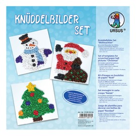 Ursus 21290004 Christmas Doodle Pictures Set, Approx. 22.5 x 22.5 cm, 300 g/m², 6 Pictures in Different Designs, Printed on One Side, Includes Craft Instructions for Boys and Girls