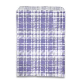 888 Display USA, Inc 100 pcs of 6” x 9” Plaid-Lavender Paper Gift Bags – Shopping/Sales/Tote Bags