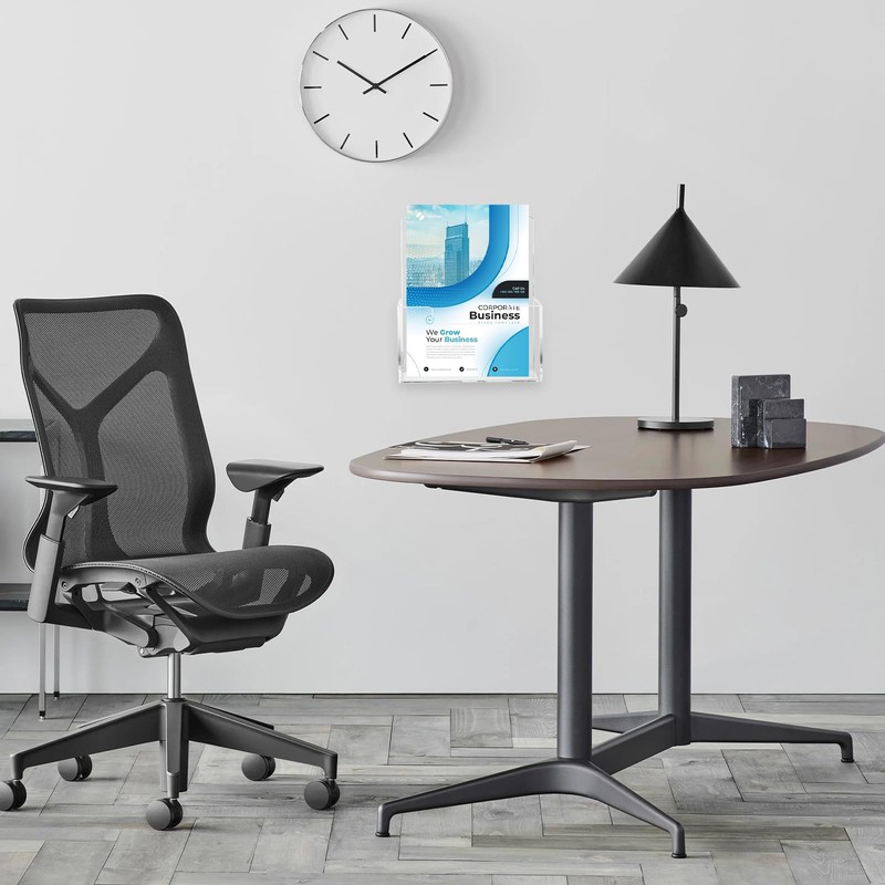 Flow fire A4 Leaflet Holders Free Standing, 2 Pack Clear