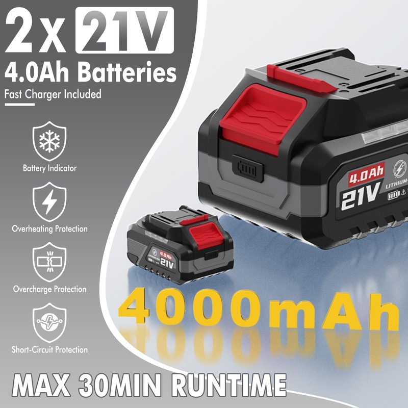 Leaf Blower Cordless - 630CFM/160MPH, 21V Powerful Electric Cordless Leaf