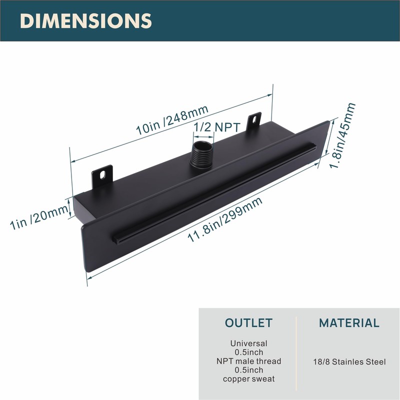 JPHOMES Matte Black Tub Spout Waterfall Tub Filler, High Flow