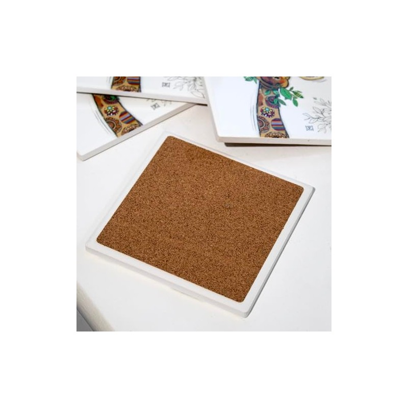Bug Art Giraffe Ceramic Drinks Coasters, Set of 4, Square,