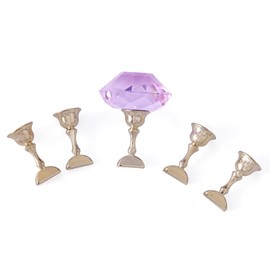 2 Set Magnetic Nail Tips Stand Holders Prefessional Manicure Tools Set Magnetic Alloy Nail Art Tip Practice Stand Set for Salon DIY and Practice Manicure (Pink and Purple)