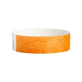 3/4" Tyvek Solid Color Wristbands - Pack of 1000 - Secure Paper-Like Admission Band for Events by myZone Printing (Neon Orange)