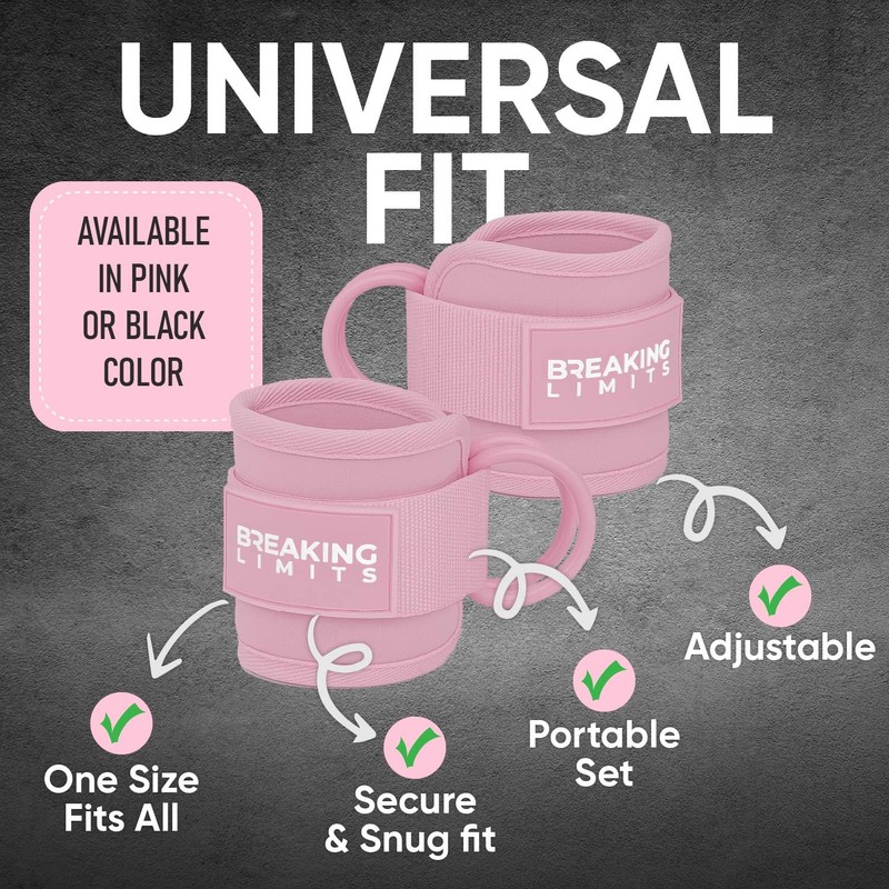 Pink Ankle Straps for Cable Machines Women - Cable Kick