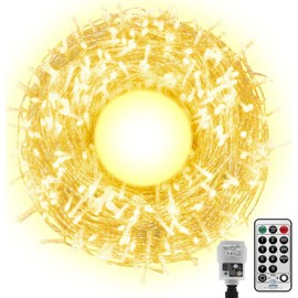 CORST Outdoor Fairy Lights Christmas Tree Lights 50M 300LED Long Indoor Fairy Lights String for Room,Xmas Garden Lights Plug in with Remote Waterproof for Gazebo Balcony Decor(Warm White)