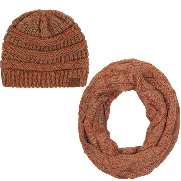 ScarvesMe 2pc Set Two Tone Trendy Warm Chunky Soft Stretch