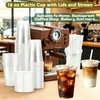 Artpreti 25 Pack 16 oz Clear Plastic Cups with Lids