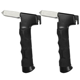 SKERJOVL 2PCS Car Door Handle Assist for Elderly, 3-in-1 Portable Auto Cane, Multifunction Window Breaker & Seat Belt Cutter, Automotive Door Latch Support Handle for Seniors and Handicapped (Black)