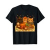Funny Cat Pilgrim Costume Fall Thanksgiving Men Women Kids T-Shirt