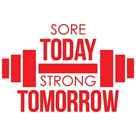 24"x15" Sore Today Strong Tomorrow Wall Decal Sticker Color Choices Gym Wall Decal Sticker Art Mural Home Décor Quote