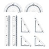 HARFINGTON 8piece Ruler Set 15cm Straight Ruler Protractor Triangle Measuring