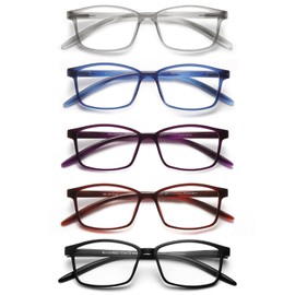 SKYWAY 5 Pack Lesebrille für Herren Damen, Blaulicht blockierende Brillen, leichte Blendschutz-Computerspielleser, lesebrille 1.0