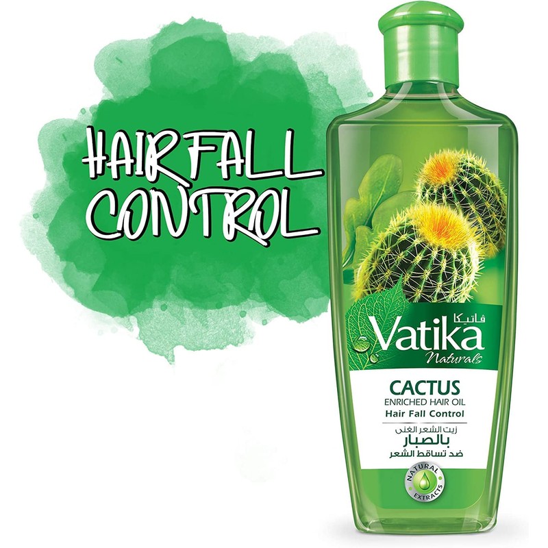 Vatika Cactus Enriched Nourishing Hair Oil For Hair Fall Control