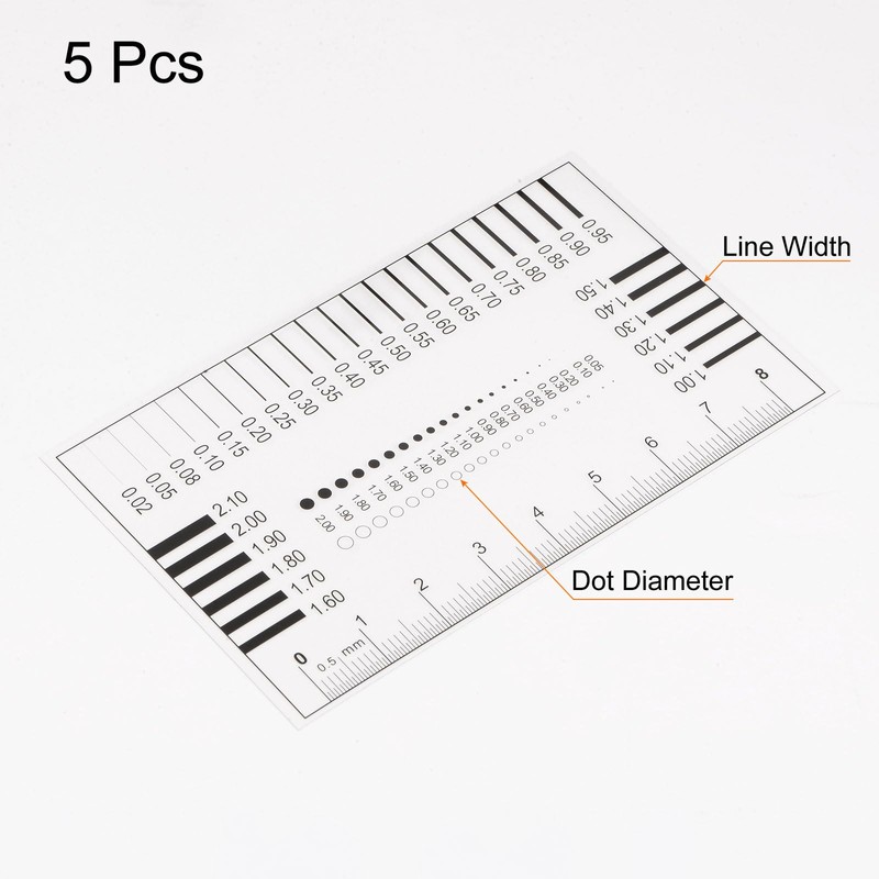 QUARKZMAN 5pcs High Precision SEC Size Estimation Chart 8 cm