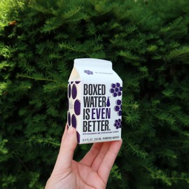 BOXED WATER IS BETTER 8.5 oz. (24 Pack) - Blackberry Flavored, BPA-Free, Refillable Cartons, Sustainable Alternative to Premium Plastic Bottled Water, Mini Water for Kids