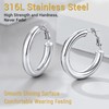 PROSTEEL Women's Hoop Earrings 5 mm Thick Round Hoop Earrings