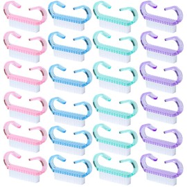 Pack of 24 Nail Brush, Nail Cleaning Brush with Handle, Fingernail Exfoliating Cleaning Brushes, Manicure, Dust Brush, Plastic Cleaning Brush, Nail Brushes for Cleaning, Beauty, Hand