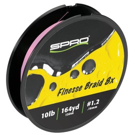SPRO Fishing SFB8X-10FPK150 Finesse Braid 8X 10Lbs 150M/164Y Flash Pink
