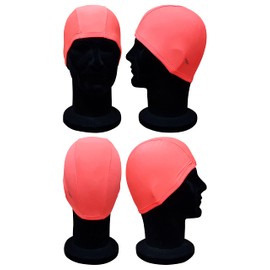 Blue Reef Elasticated Spandex Stretchy Anti Tear Easy Fit Plain Non Waterproof Deluxe Pull On Swimming Hat Swim Cap One Size Suitable For All Ages 3+ Years (Orange)