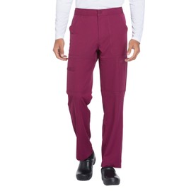 Dickies Dynamix Men Scrubs Pant Zip Fly Cargo Plus Size DK110T, 2XL Tall, Wine