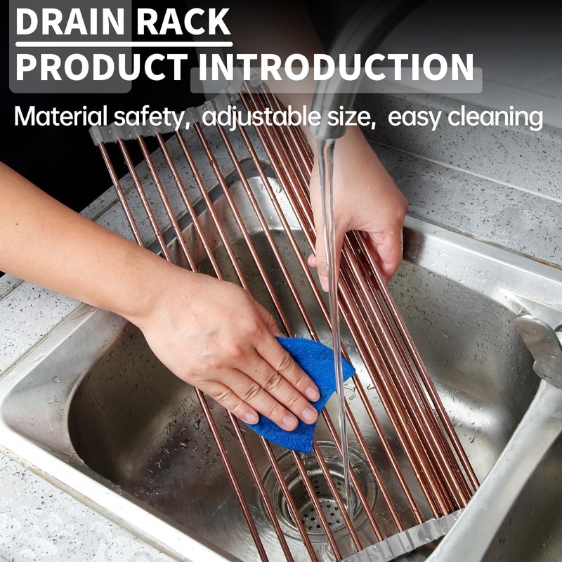 blueden 15.74" x 17"Large Roll Up Dish Drying Rack Over