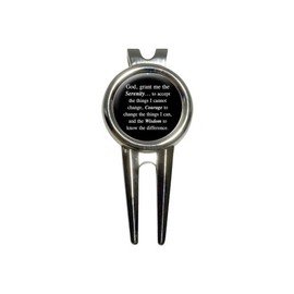 GRAPHICS & MORE Serenity Prayer on Black Golf Golfing Divot Repair Tool and Ball Marker