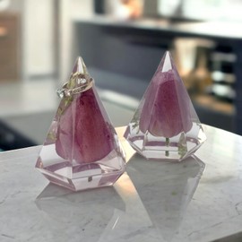 Eternal Flower Natural Tulip Preserved Flower in Resin | Resin Ring Holder Mini | Resin Art Figurines | Resin Souvenir| Paperweight (Fuchsia)