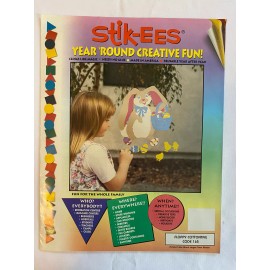 Stik-EES Easter Window Clings Floppy Cottontail Vintage Stik-EES  13” Bunny w/ Basket NEW