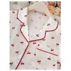 Verdusa Women's 3 Piece Satin Lounge Pjs Sets Printed Button