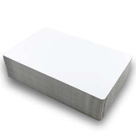 Lesencen Sublimation Metal Blanks Business Cards 3.4 X 2.1 inch Aluminum Alloy Nameplates for Color Heat Print (Pearl White, 100PCS，0.22mm thin type)