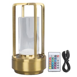 Cordless Table Lamp Crystal Lampshade 16 Color Temperatures Remote Control Touch Control RGB Dimmable LED Desk Lamp Gold