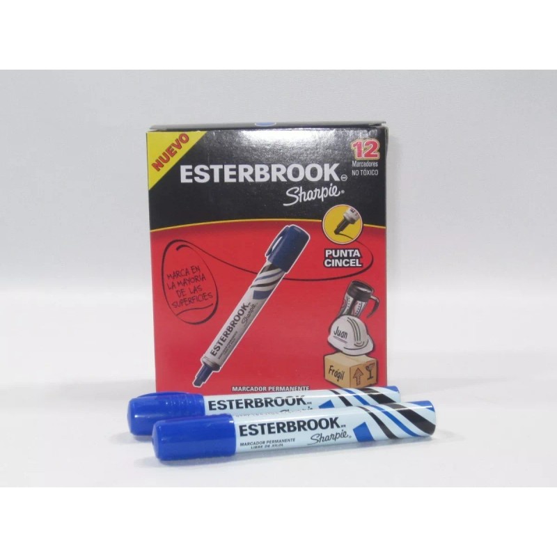 Esterbrook Marcador Permante Esterbrook Azul Caja Con 12