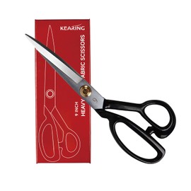 KEARING 9 Inch Heavy Duty Fabric Scissors, Professional Tailor Shears for Precision Cutting of Leather, Denim, and Multi-Layer Fabrics for Dressmaking, Sewing, Quilting - 215g / 0.47 lb - Right-Handed