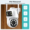 3k 6MP Security Camera Outdoor Dual Lens, 2.4Ghz WiFi 360°PTZ