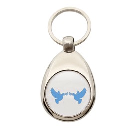 HUURAA Keyring Doves of Peace Love Pendant with Peace Motif Gift Idea for Friends and Family, metal