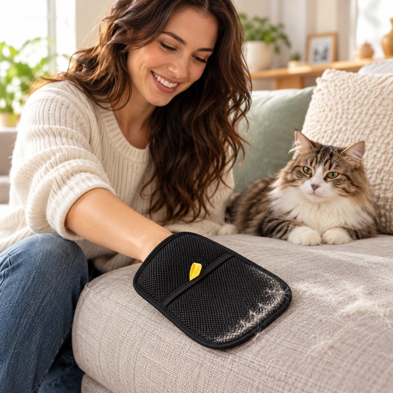 Reusable Pet Hair Removal Gloves for Cats & Dogs –
