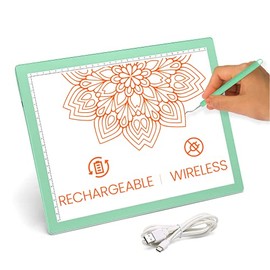 iVyne Rechargeable Led Bright Ultra-Thin Light Pad A4 Powered by Lithium Battery for Cricut Vinyl, Weeding Tool, Drawing Crafting Box / Board for Tracing, Sketching & HTV (Mint Green)