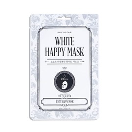 White Happy Mask Korean Anti-Aging Face Mask with Niacinamide, Hydrochloric Acid, Green Tea and Antioxidants Rejuvenates, Gives Elasticity, Unifies the Complexion and Radiates Well