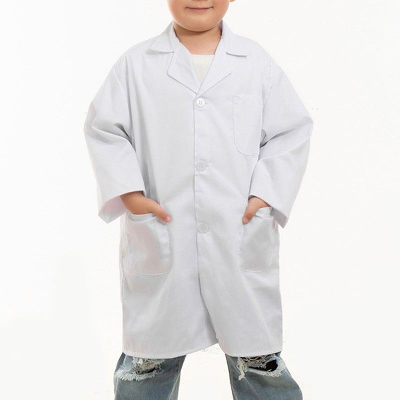 Children Laboratory Coats Turn Down Collar Adjustable Realistic Role Play
