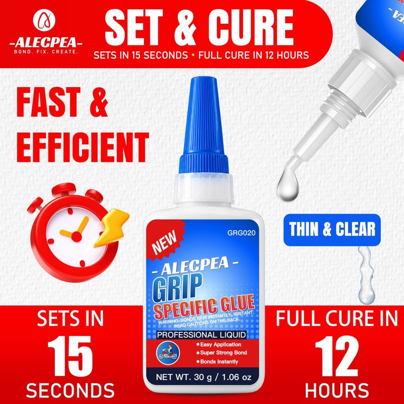 ALECPEA Grip Glue, 30g Thin Motorcycle Grip Glue with 3