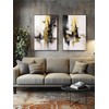 SAFERRYHOME Framed Abstract Wall Art - Black and Gold Wall