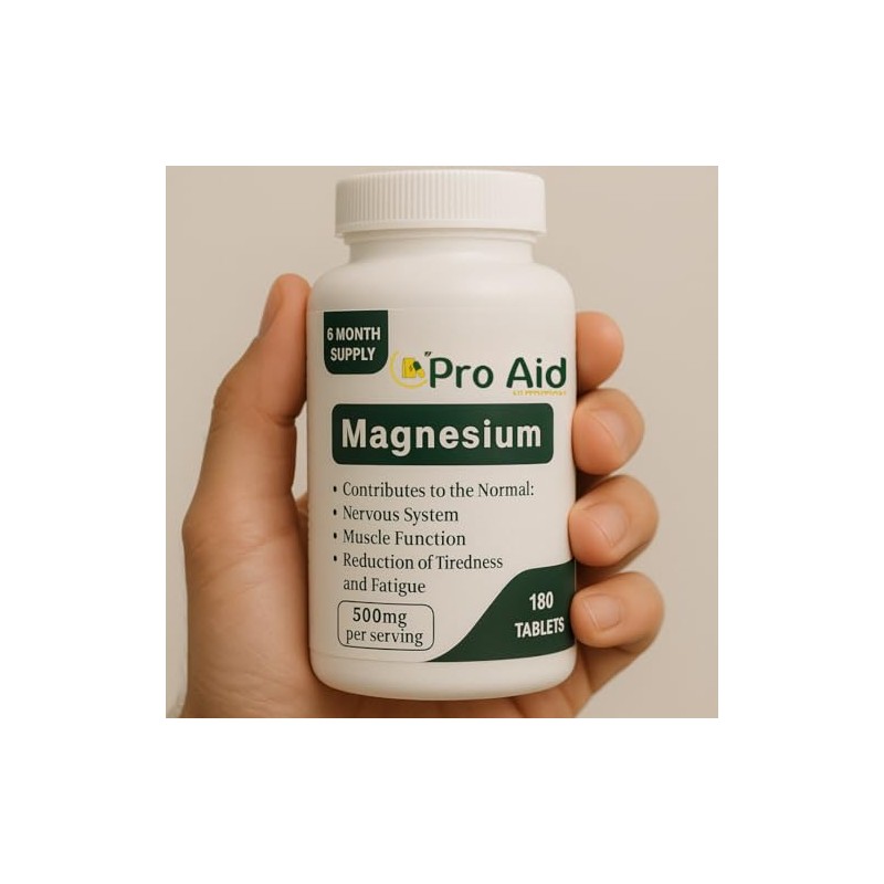 Magnesium Tablets 180 Pack by ProAid | Vegan & Vegetarian