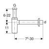 Geberit 151.034.21.1 design siphon 1.25 inch x 32mm chrome