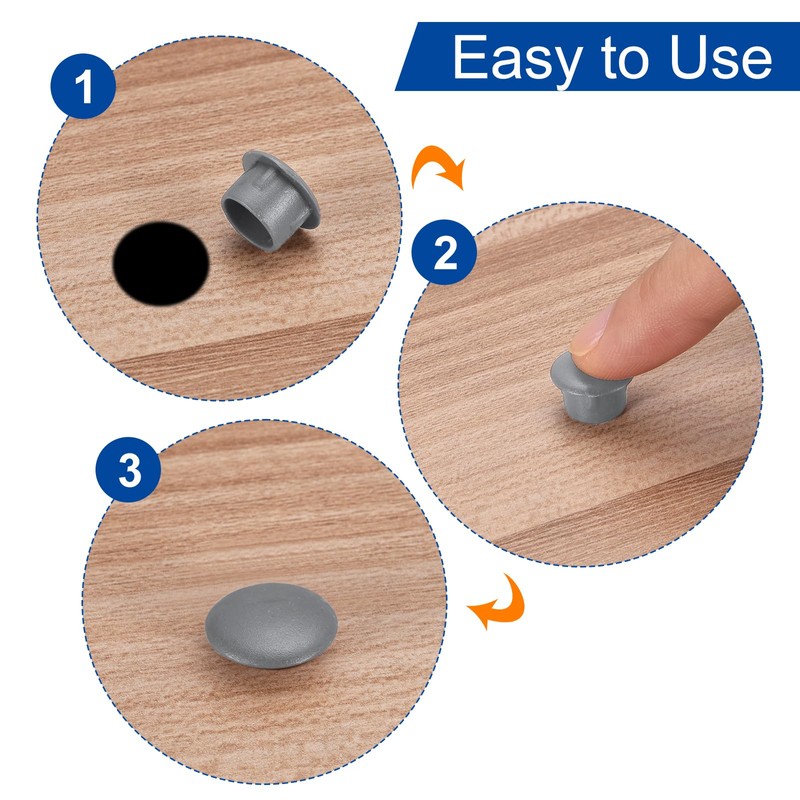 uxcell 50Pcs Hinge Hole Covers, 35mm(1 3/8") Dia Plastic Concealed