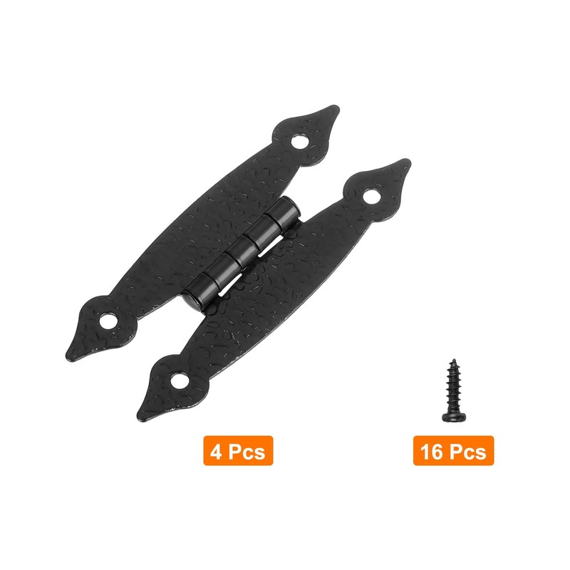 sourcing map 4Pcs H-Hinge Metal Flat Hinge Cabinet Door Hinge