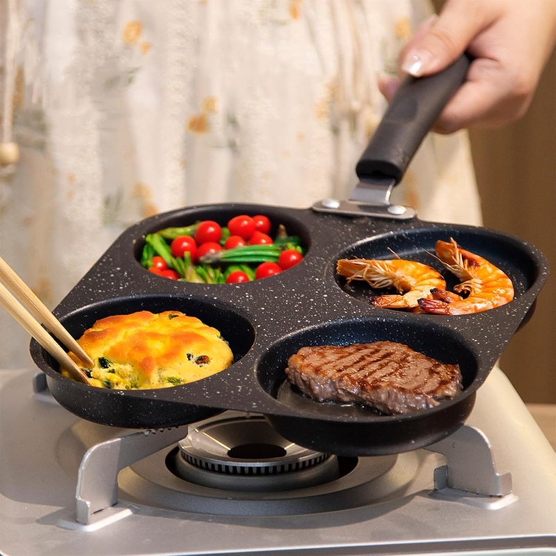 4-Cup Non-Stick Aluminum Egg Pan – BPA-Free Coating for Healthy
